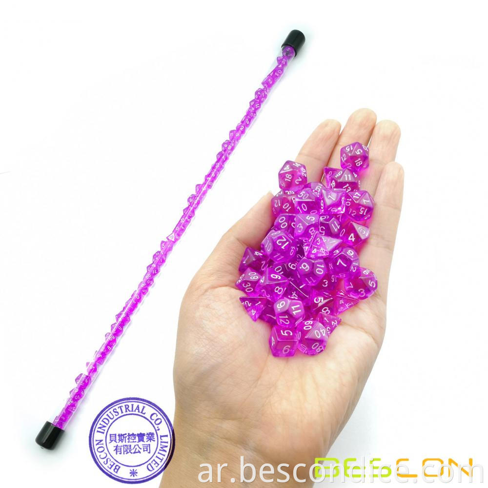 Tabletop Game Mini Dice 49pcs Long Tube Gem Purple 3